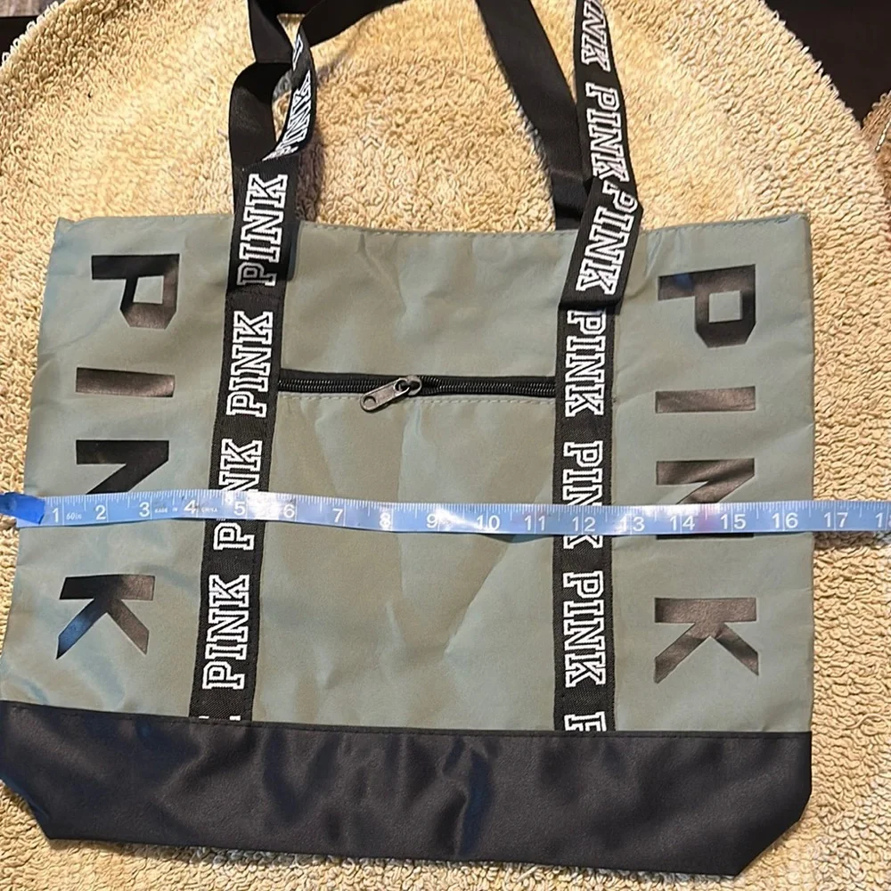 PINK Green and Black Color-Blocked Tote - Picture 3 of 9